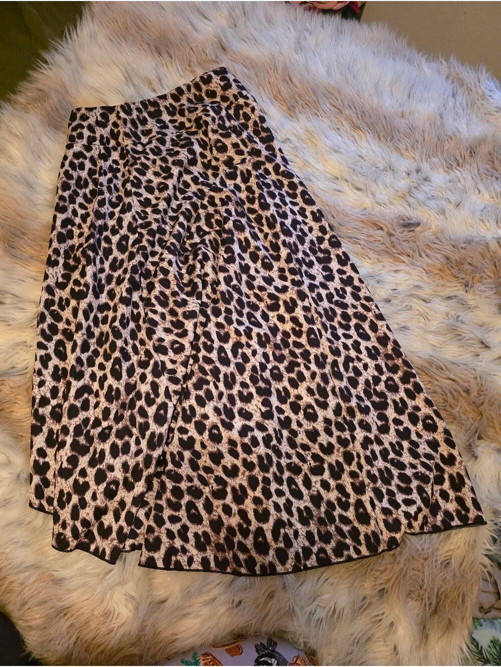 High Waisted Tummy Control Leopard Print Maxi Casual Skirt - Picture 2 of 5
